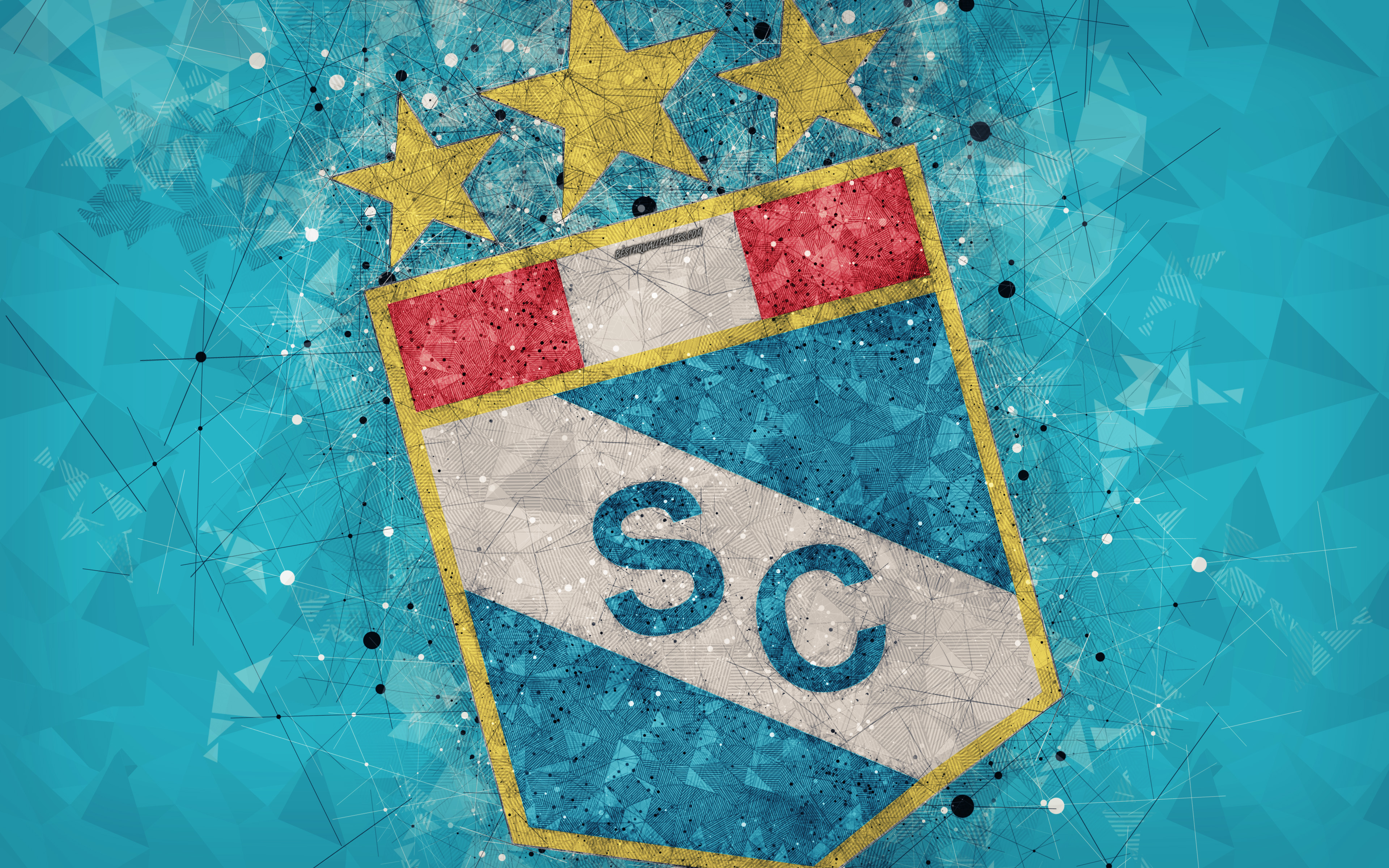 Club Sporting Cristal, 4k, Geometric Art, Logo, Peruvian - Sporting Cristal Background - HD Wallpaper 