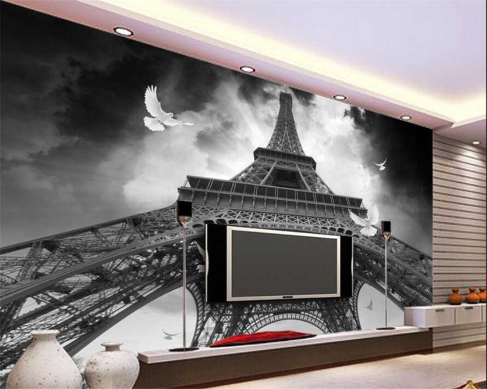 Beibehang Custom Wallpaper 3d Tv Backdrop Modern Paris - Eiffel Tower - HD Wallpaper 