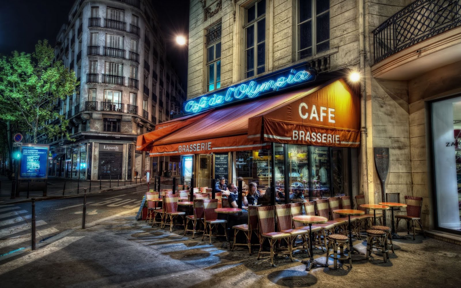 Cafe Paris-france Landscape Wallpaper2012 - Paris Cafe - HD Wallpaper 