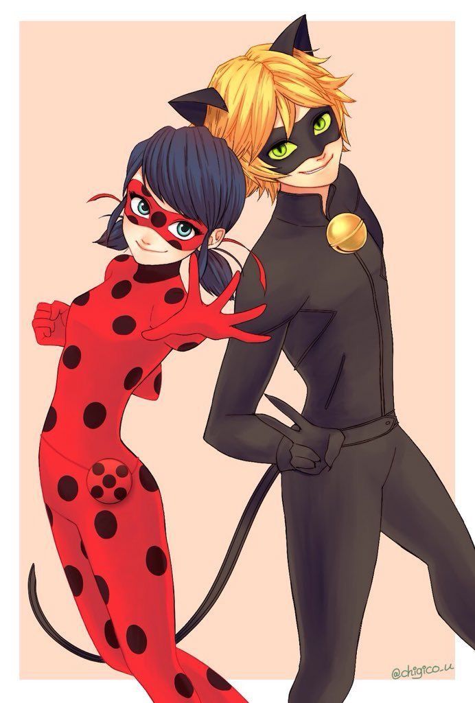 Marinette Ladybug And Cat Noir - HD Wallpaper 
