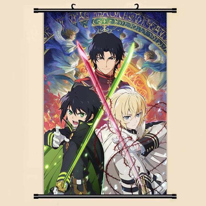 Anime Manga Seraph Of The End Wall Scroll Painting - Owari No Seraph Mika And Guren - HD Wallpaper 