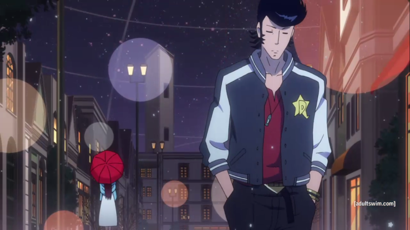 Space Dandy And Scarlet Walking - HD Wallpaper 