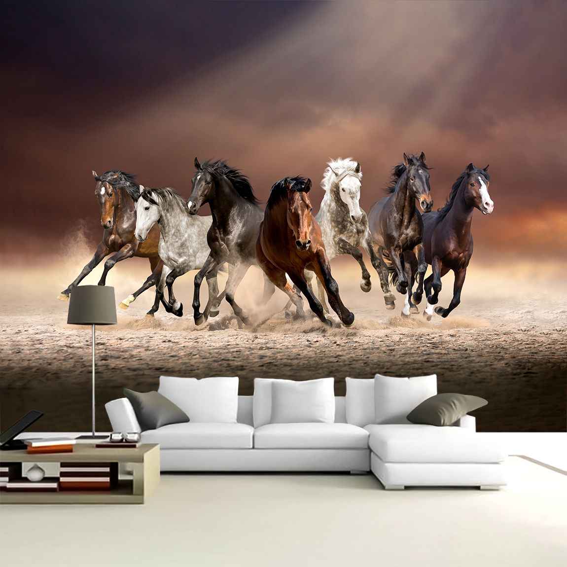 Canvas Seven Horse Painting - HD Wallpaper 