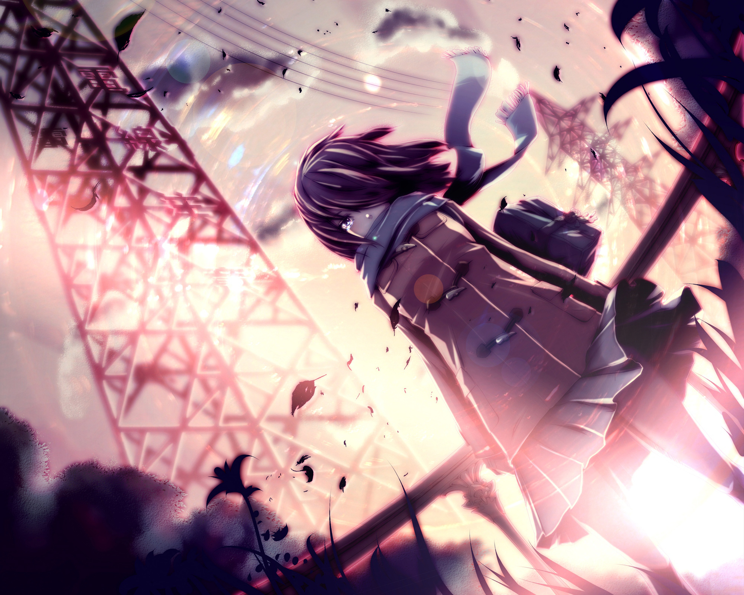 Clouds Crying Mubouou Aasaa Original Purple Eyes Purple - Japan Purple Character Anime - HD Wallpaper 