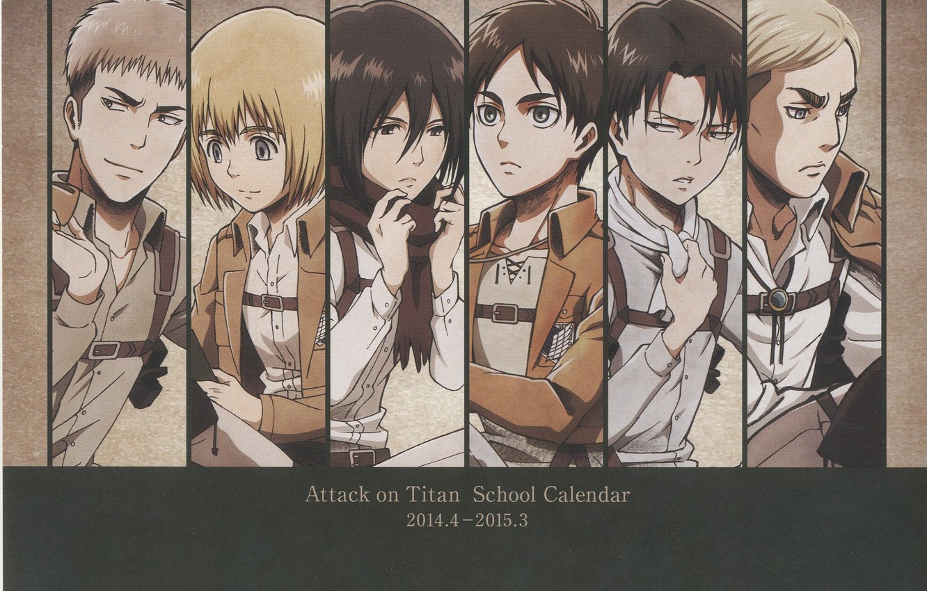 Photo Wallpaper Shingeki No Kyojin, Eren Jaeger, Mikasa - Attack On Titan Eren Mikasa Armin - HD Wallpaper 