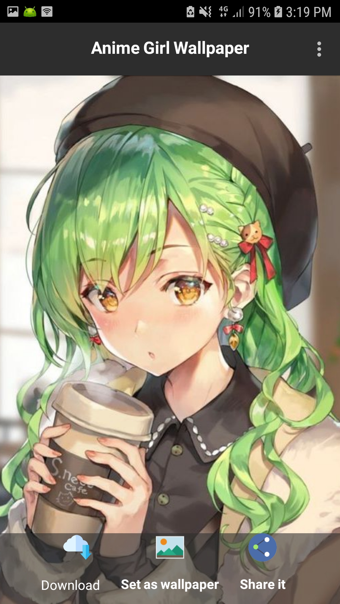 Cute Anime Girl Green Hair gambar ke 16