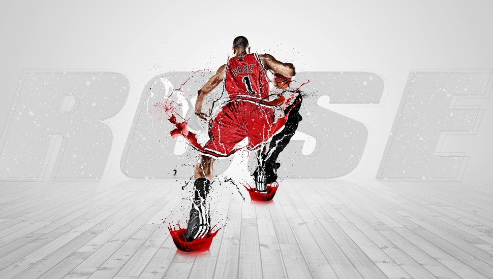Paint, Basketball, Derrick Rose, Chicago, 1, Squirt, - Derrick Rose Wallpaper Hd - HD Wallpaper 