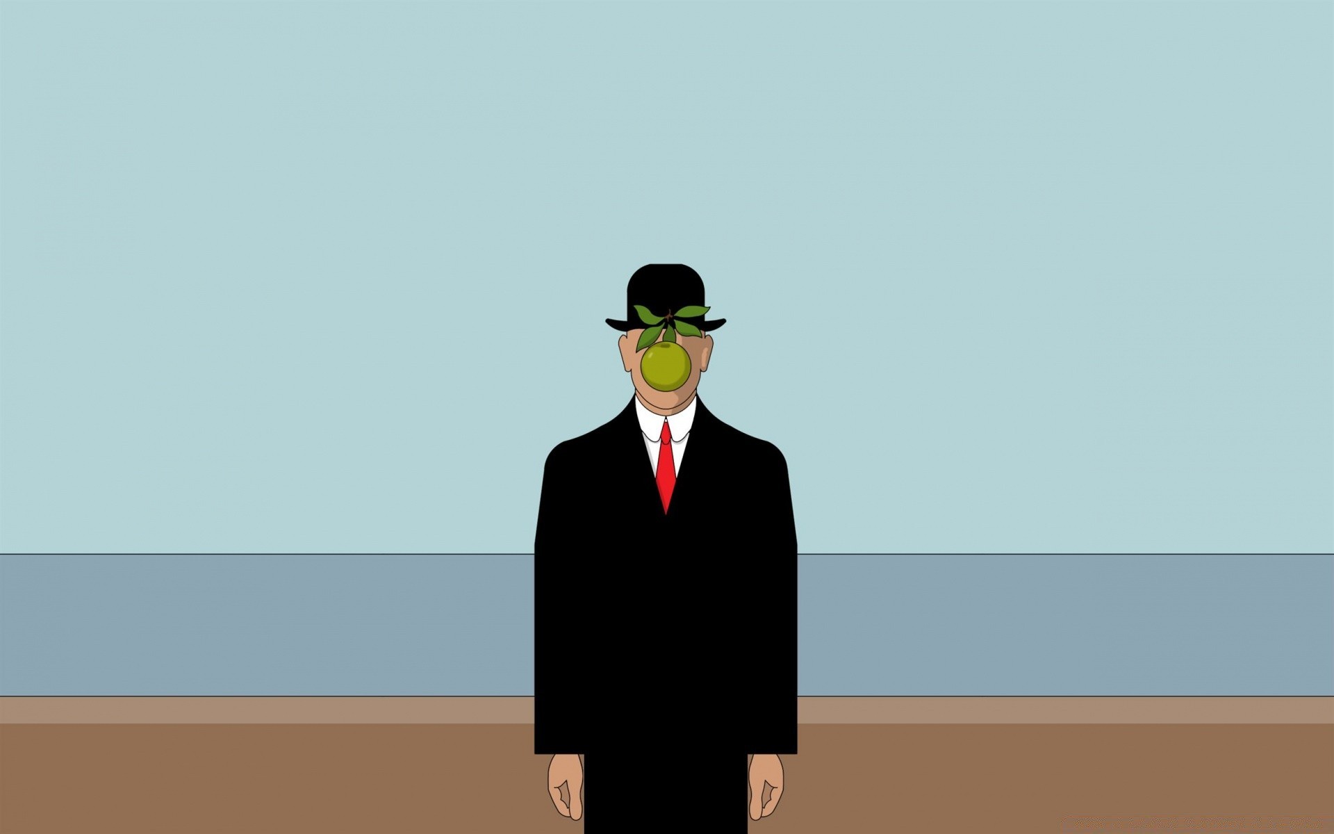 Vector Art Man Business One - Son Of Man Painting Background - HD Wallpaper 