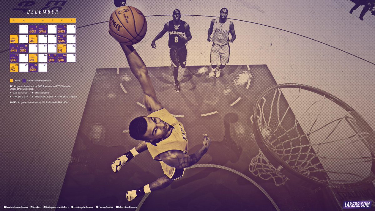 Lakers December Schedule Wallpaper 2018 - HD Wallpaper 