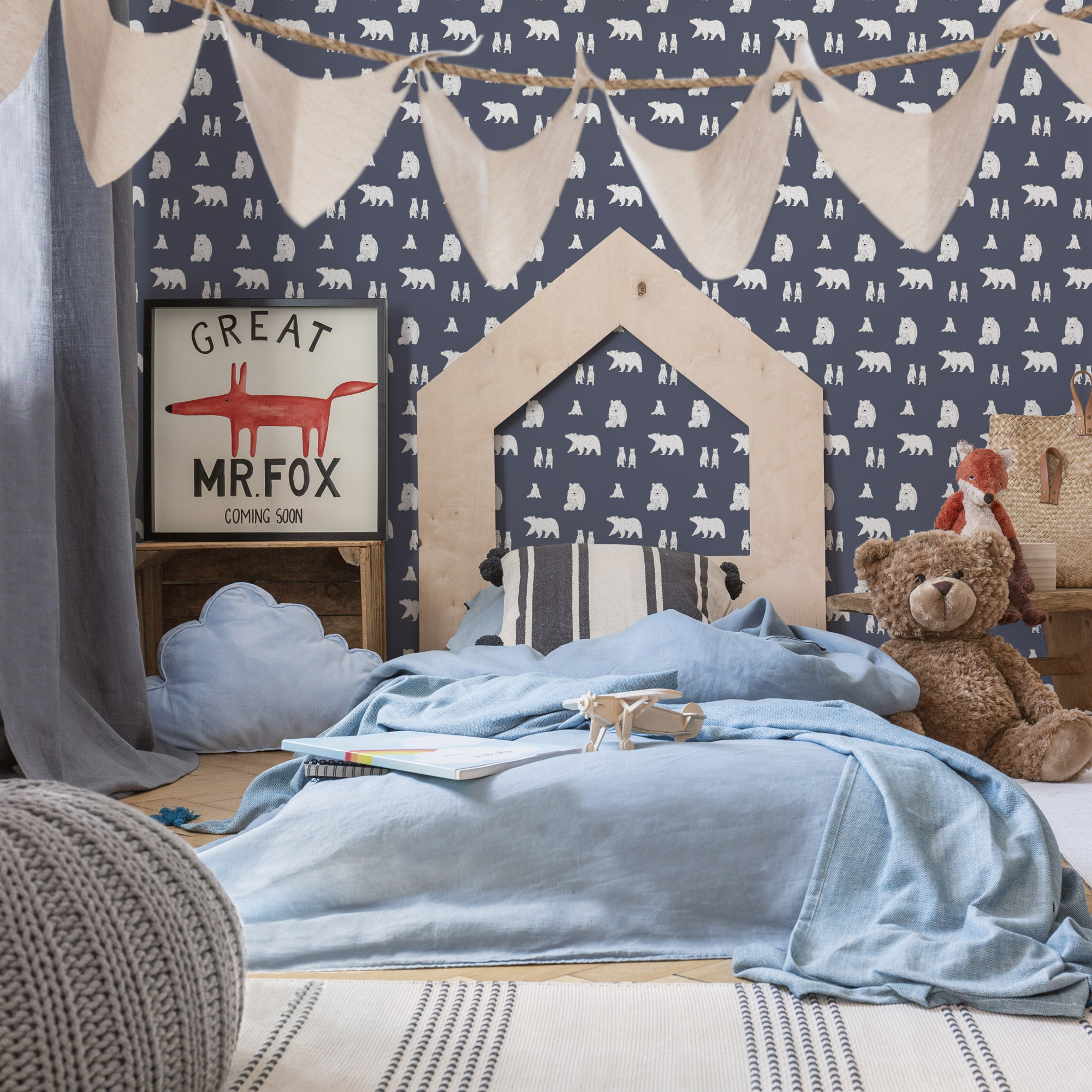 Fox Wallpaper Children Bedroom - HD Wallpaper 