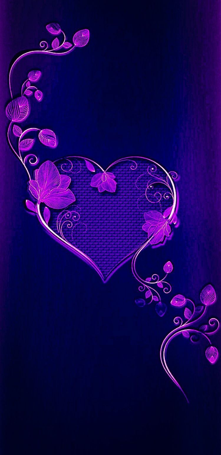 Love Wallpaper Purple Heart - HD Wallpaper 