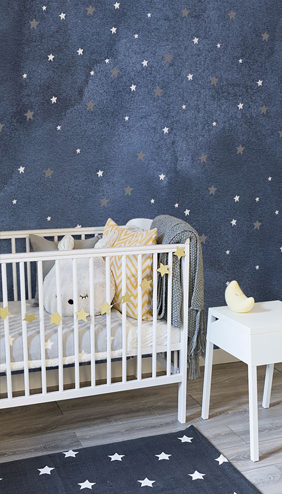 How To Decorate A Gender Neutral Baby Nursery - Night Sky Baby Room - HD Wallpaper 