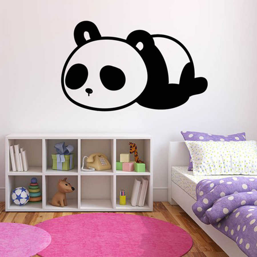 Sleeping Panda Wall Sticker Nursery Decor Pvc Removable - Star Wallpaper Hd Kids Room - HD Wallpaper 