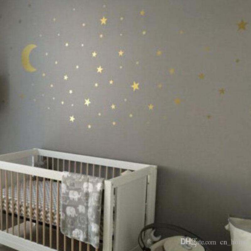 Nursery Wall Stickers Gold Star - HD Wallpaper 