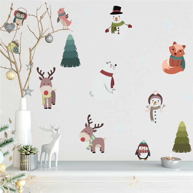 Vacclo Forest Animal Tress Diy Home Wall Sticker Christmas - Sticker - HD Wallpaper 