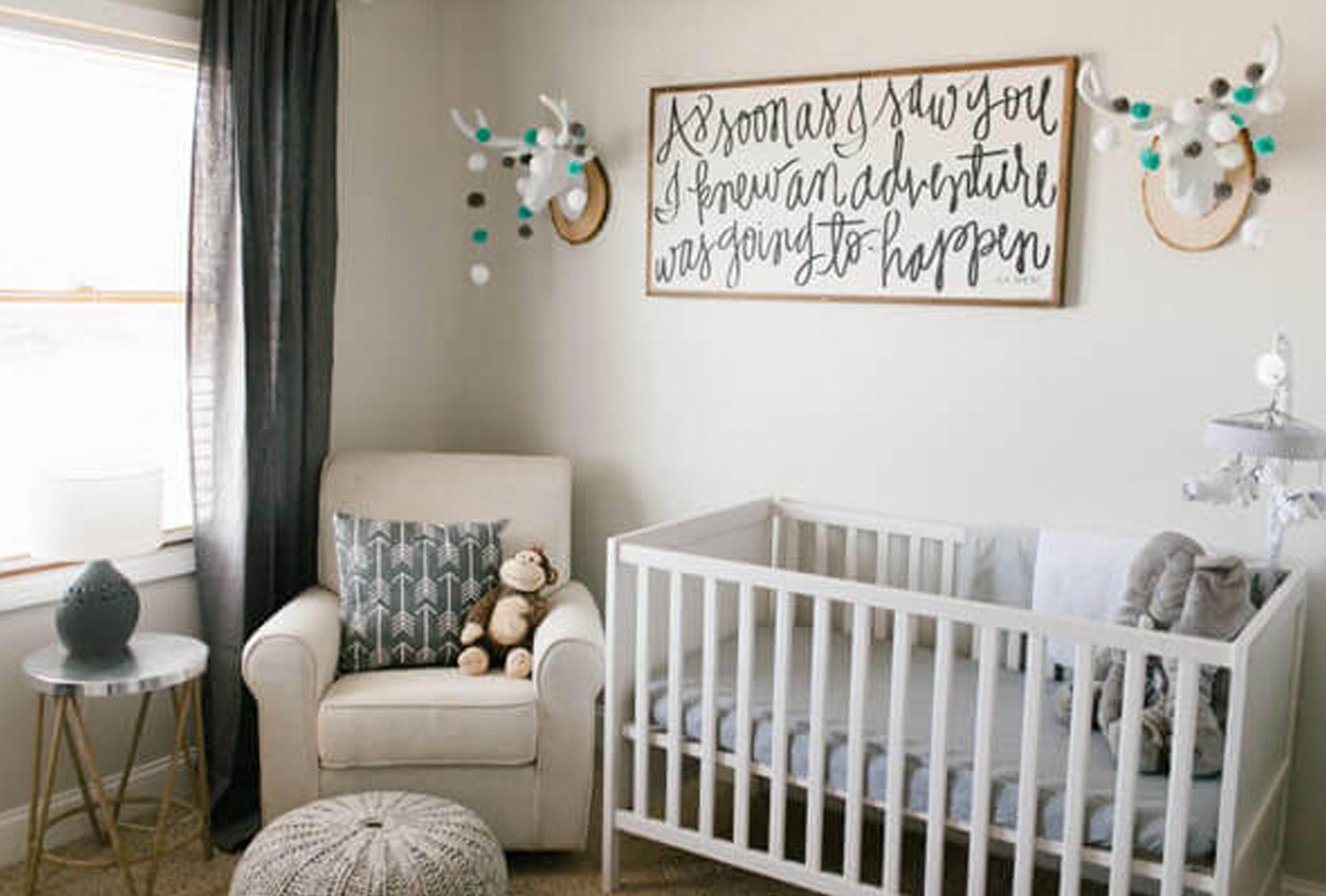 Neutral White And Gray Baby Nursery - Baby Boy Nursery Ideas - HD Wallpaper 