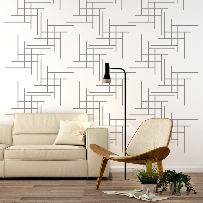 Lines - Graph Chart - Grey - Geometric Lines On The Wall - HD Wallpaper 
