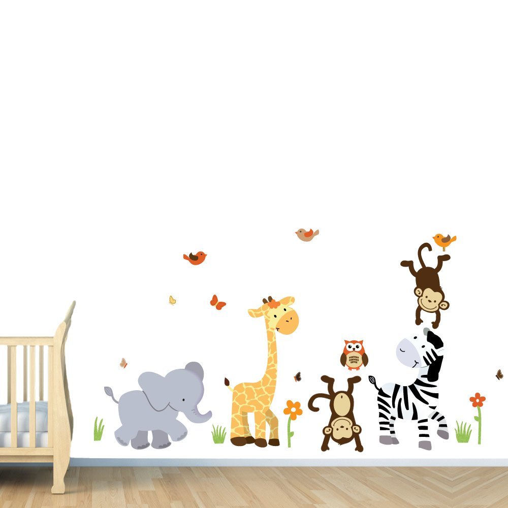 Stylish Baby Room Wall Decor Wallpaper Decal Sticker - Baby Animal Room Stickers - HD Wallpaper 