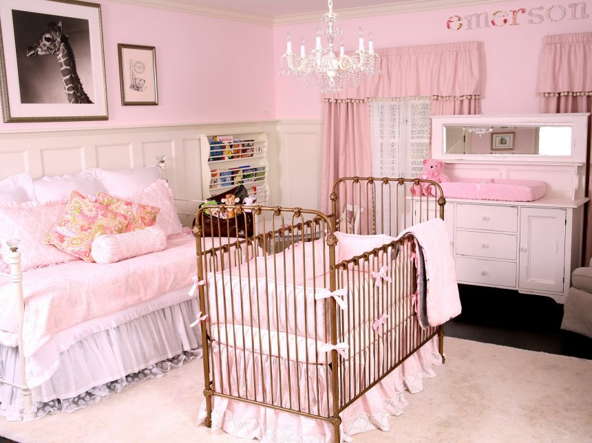 Pink Baby Room Decor - Babys Nursery - HD Wallpaper 