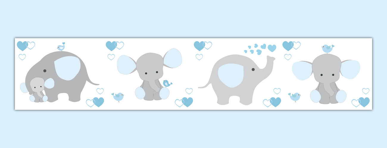 Grey And Blue Elephant - HD Wallpaper 