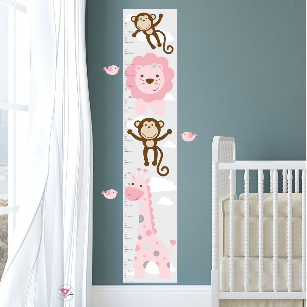 Jungle Wall Art Decals, Pink And Grey Nursery - Blue Grey Wall Nursery - HD Wallpaper 