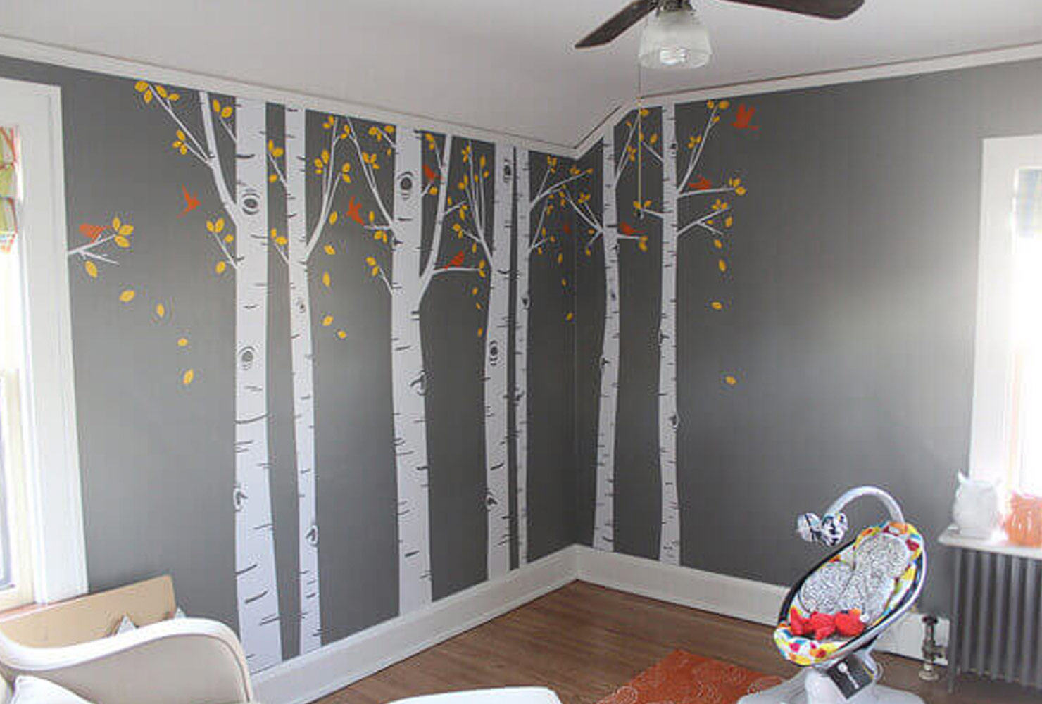 Tree Wall Decal In Baby Nursery - Baby Wall Ideas - HD Wallpaper 