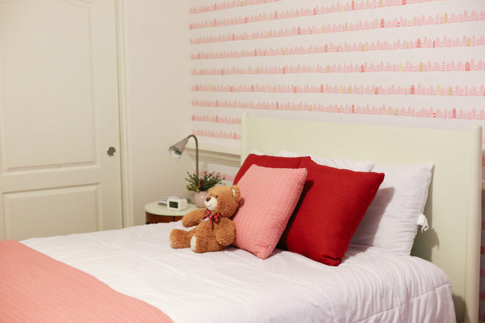 A Little Girl Room With Wallpaper From Spoonflower - Bedroom - HD Wallpaper 