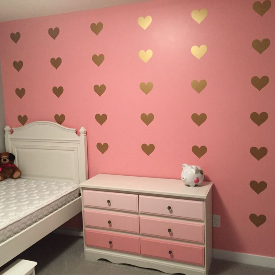 Metallic Heart Wall Decals - HD Wallpaper 