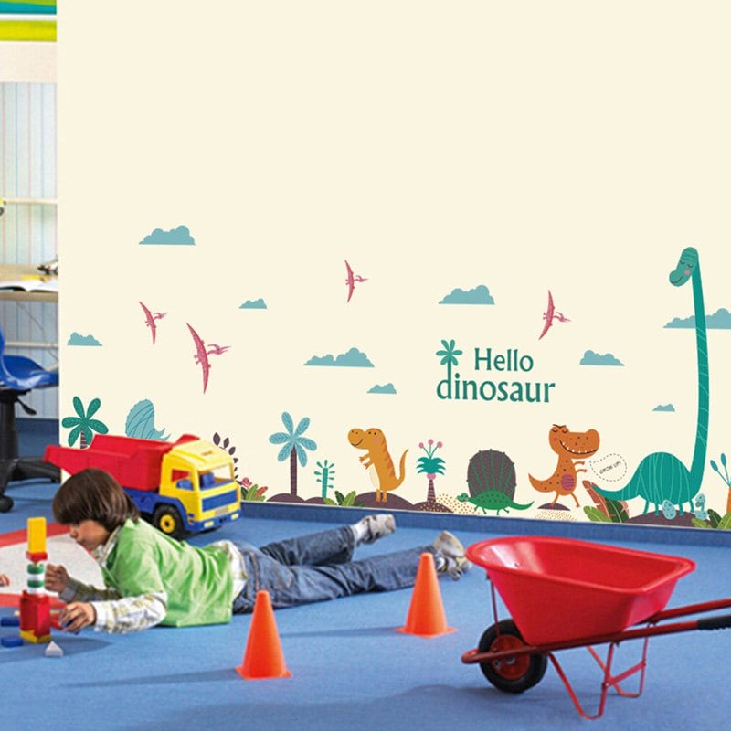 Unique Self-adhesive And Cute Dinosaur Wallpaper For - Naklejki Na Ścianę Tomek I Przyjaciele - HD Wallpaper 