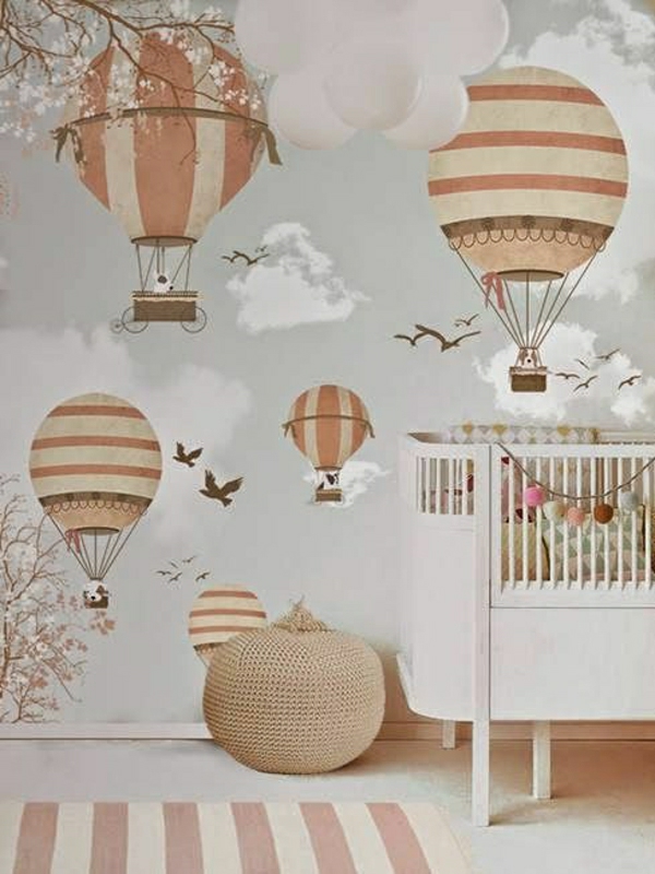Babyroom Ideas Nursery Wallpaper Wallpaper Nursery - Tapeta Dla Dzieci Balony - HD Wallpaper 