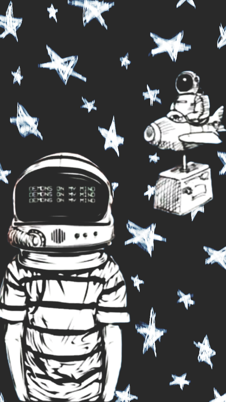 ✨space Lovers✨ - Drawing Boy With Astronaut Helmet - HD Wallpaper 