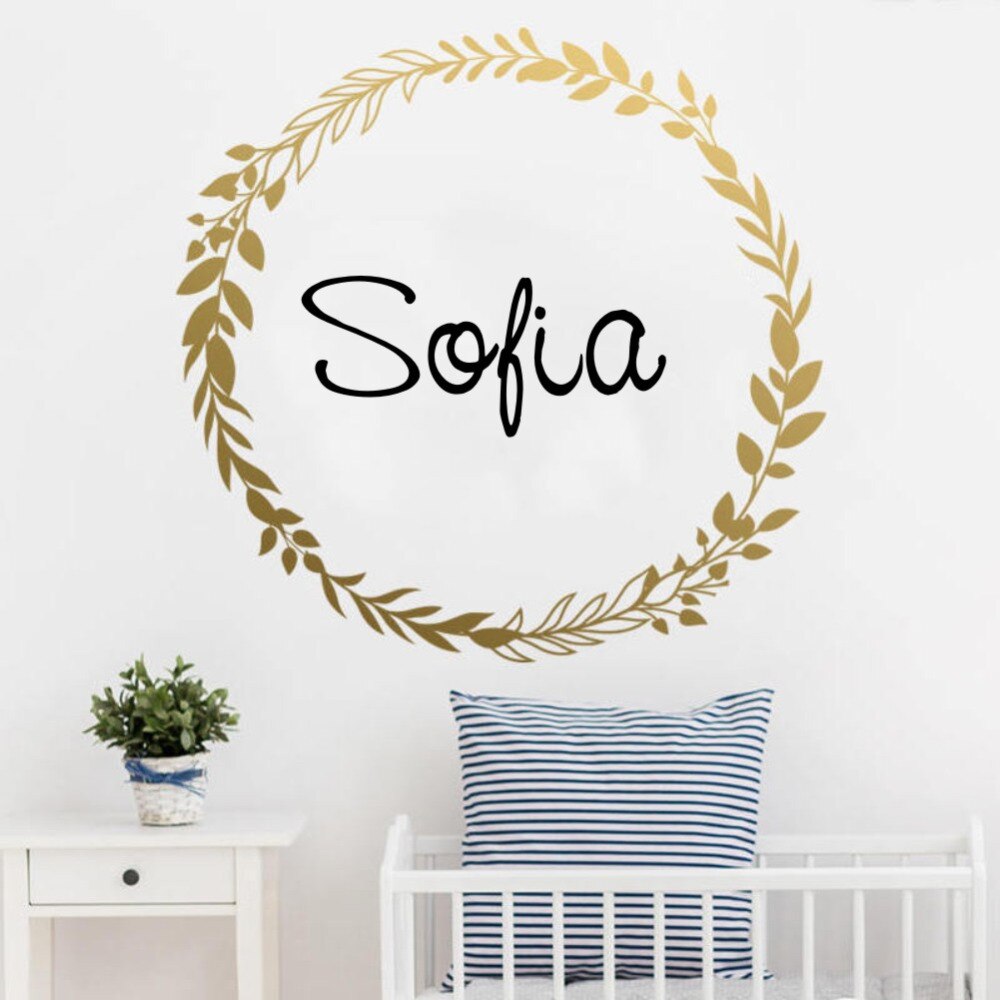 Personalized Girls Name Wall Sticker Golden Garland - HD Wallpaper 