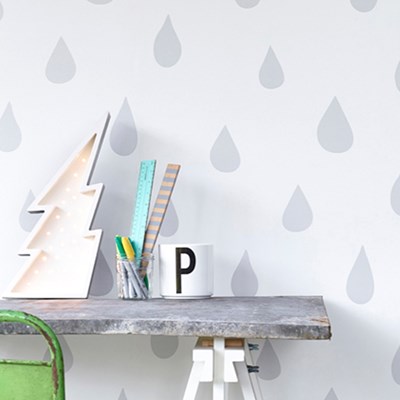 Silver Childrens Raindrops Wallpaper - Wallpaper - HD Wallpaper 