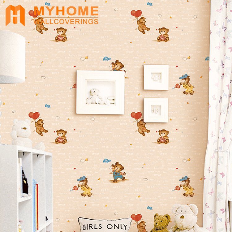 Cartoon Design Wallpaper Kids Bedroom Decor Wall Paper - Baby Room - HD Wallpaper 