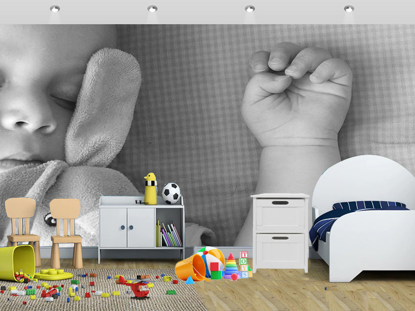 Baby Wall Mural Baby Sleeping Wallpaper Printed Walls - Infant - HD Wallpaper 