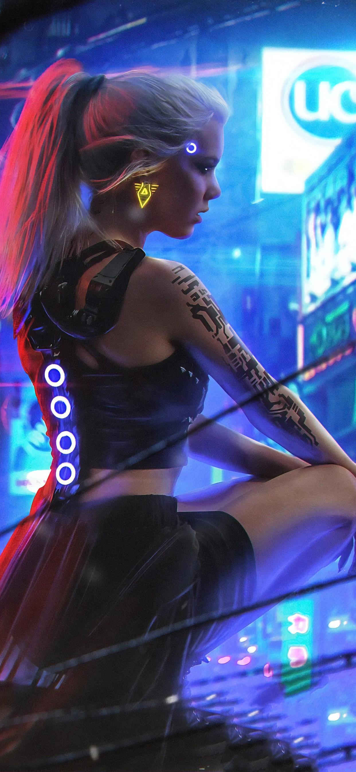 Cyberpunk Girl Wallpaper Phone - HD Wallpaper 