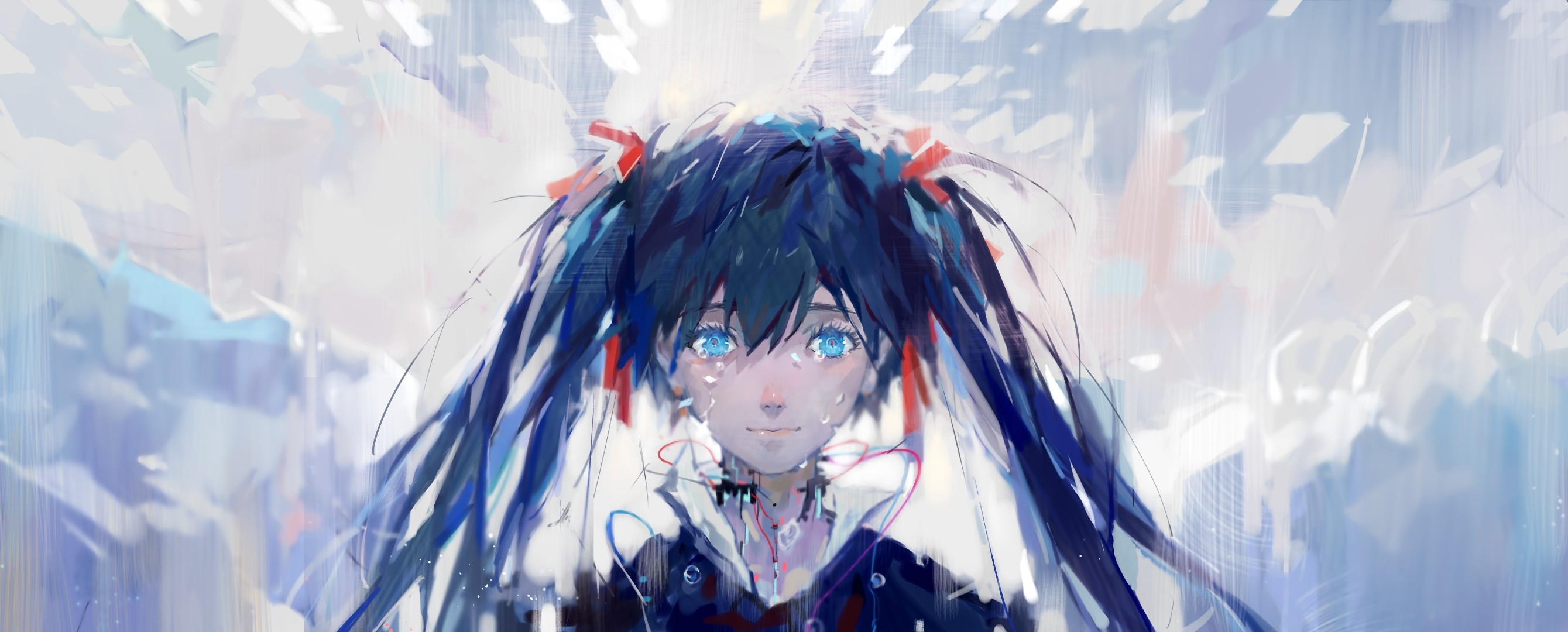 Hatsune Miku Sad Smile - HD Wallpaper 