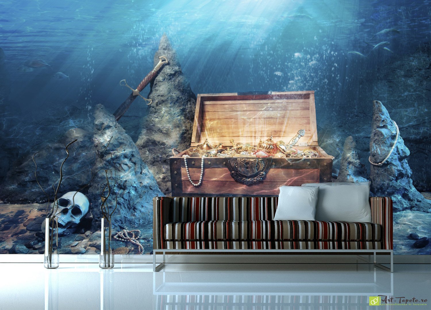 Real Underwater Treasure Chest - HD Wallpaper 