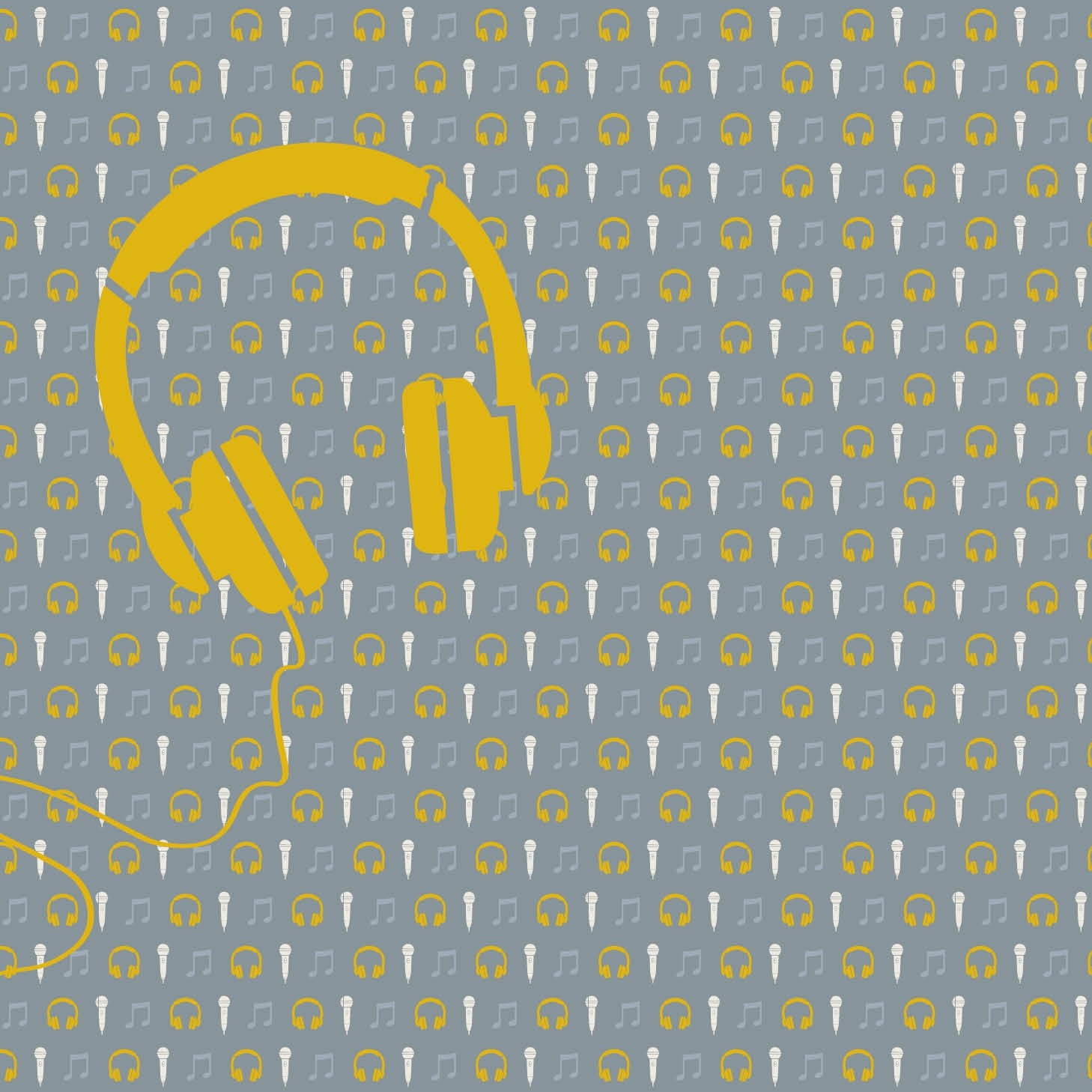 Wallpaper Music With Mic And Headphone - Circle - HD Wallpaper 