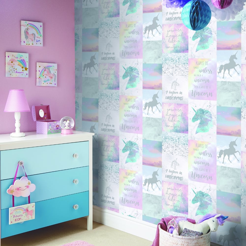 Unicorn Wallpaper For Girls Bedroom - HD Wallpaper 