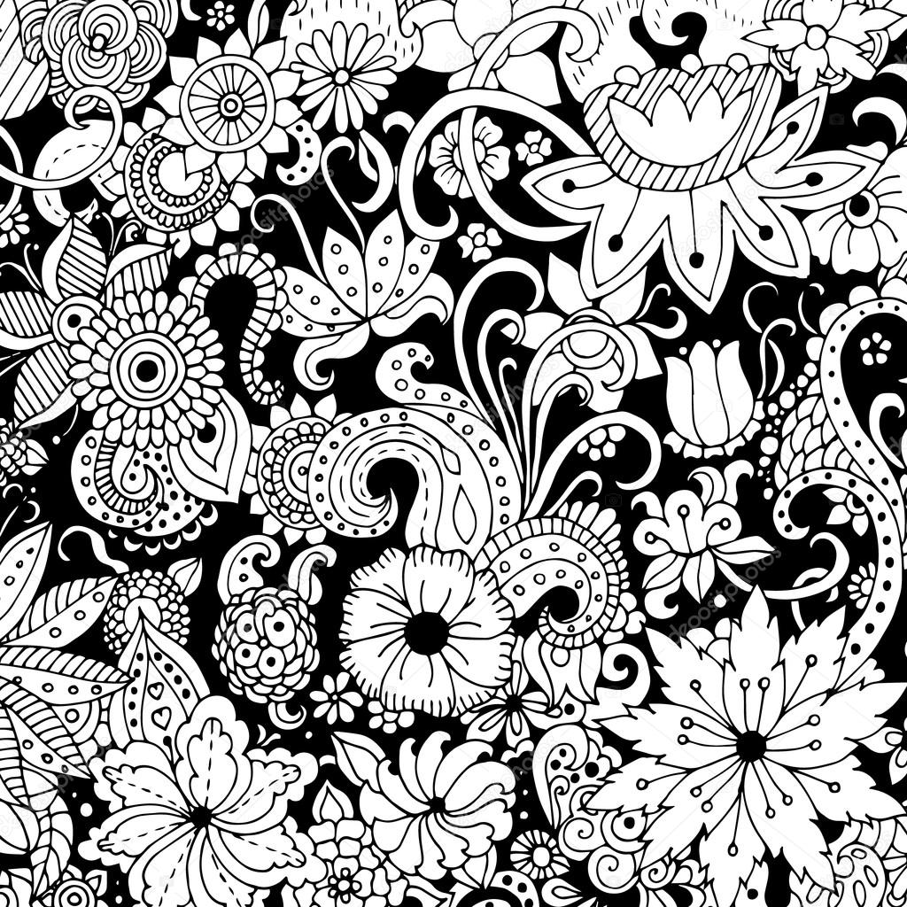 Flower Leave Black White - HD Wallpaper 