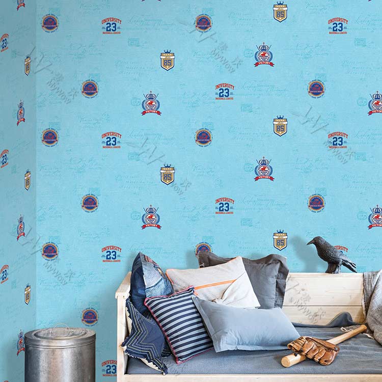 Team Logo Pattern Non-woven Kids Wallpaper For Children - Dinding Gh 150 - HD Wallpaper 