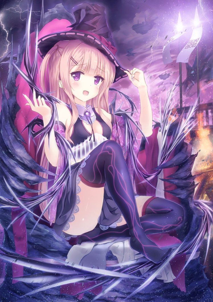Anime Girl With Magic - HD Wallpaper 