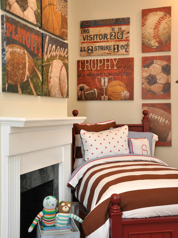 Incredible Sport Themed Wall Decor Boy Bedroom Idea - 616x821 Wallpaper -  