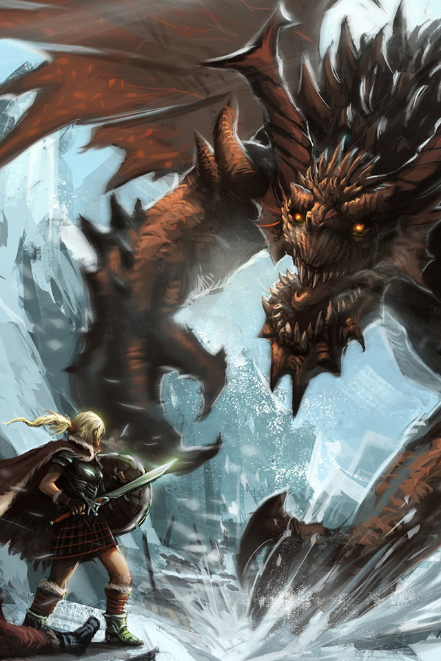 Viking And Dragon Wallpaper - Wallpaper - HD Wallpaper 