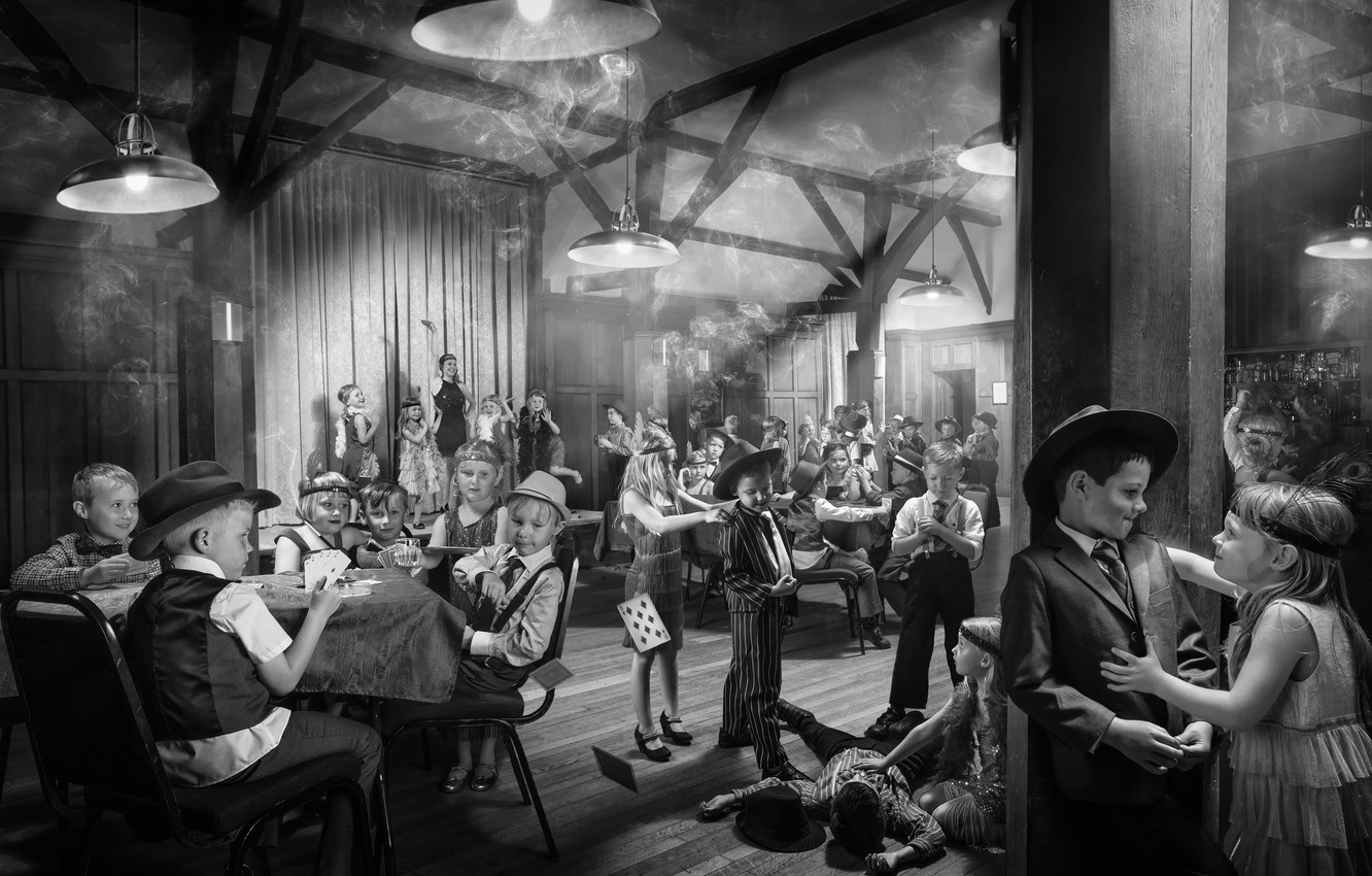 Photo Wallpaper Retro, Vintage, Children S Party - Ретро Фото Праздник - HD Wallpaper 