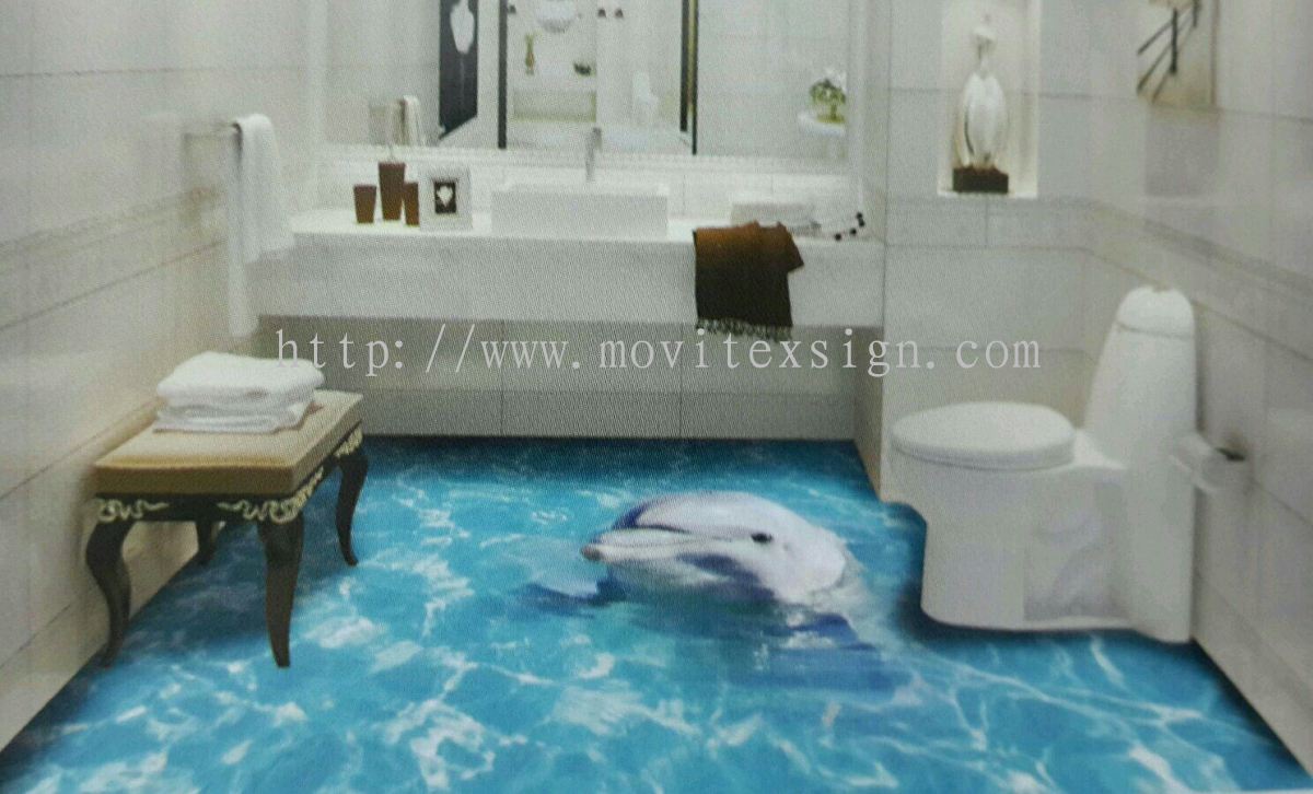 Home Deco Printing , Flooring 3d Image To Give Yourself - Bathroom - HD Wallpaper 