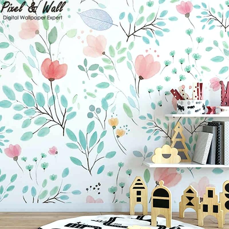 Kid Room Wall Murals Baby Decals Canada Hand Painted - Floral Mural Kids Room - HD Wallpaper 