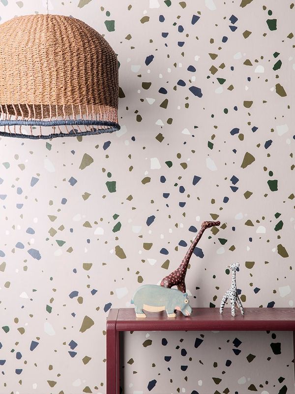 Ferm Living Terrazzo Wallpaper Rose - HD Wallpaper 