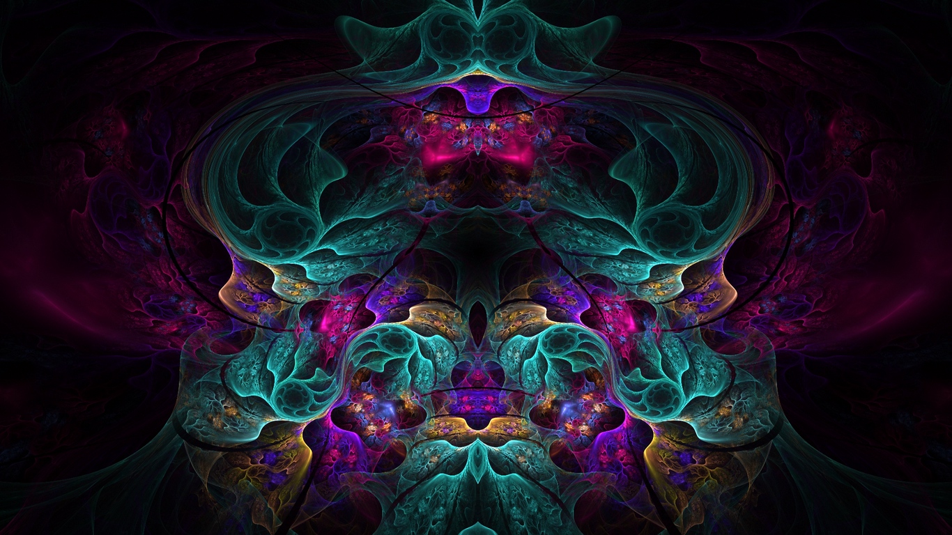 Wallpaper Fractal, Flowers, Patterns, Colorful - Fractals Flowers - HD Wallpaper 